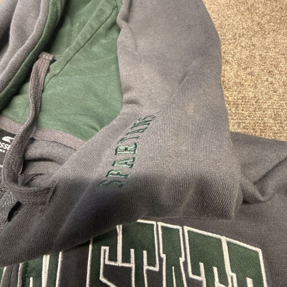 Colosseum Michigan State Spartans Hoodie Mens XL Gray Full Zip Embroidered - Picture 5 of 8